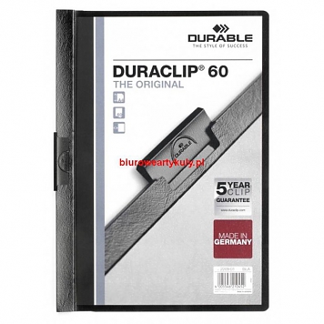 Skoroszyt Durable zaciskowy Duraclip czarny 60k (2209/01)